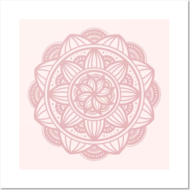 Elegant Pink Boho Mandala Wall Art by Art by Biyan